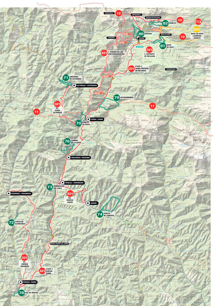 Mapa interactivo de la red de senderos del Valle de Roncal